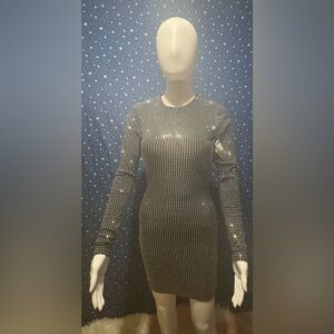 Good American Black Glitter Dress Size XS